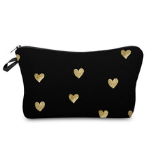 Load image into Gallery viewer, Gold Heart Makeup Bag