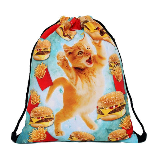 Cat and Hamburger Backpack